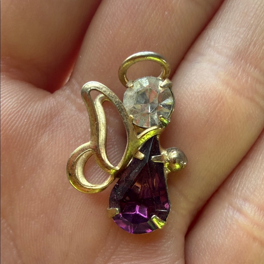 Vintage Elegant Purple and Gold Women's pin